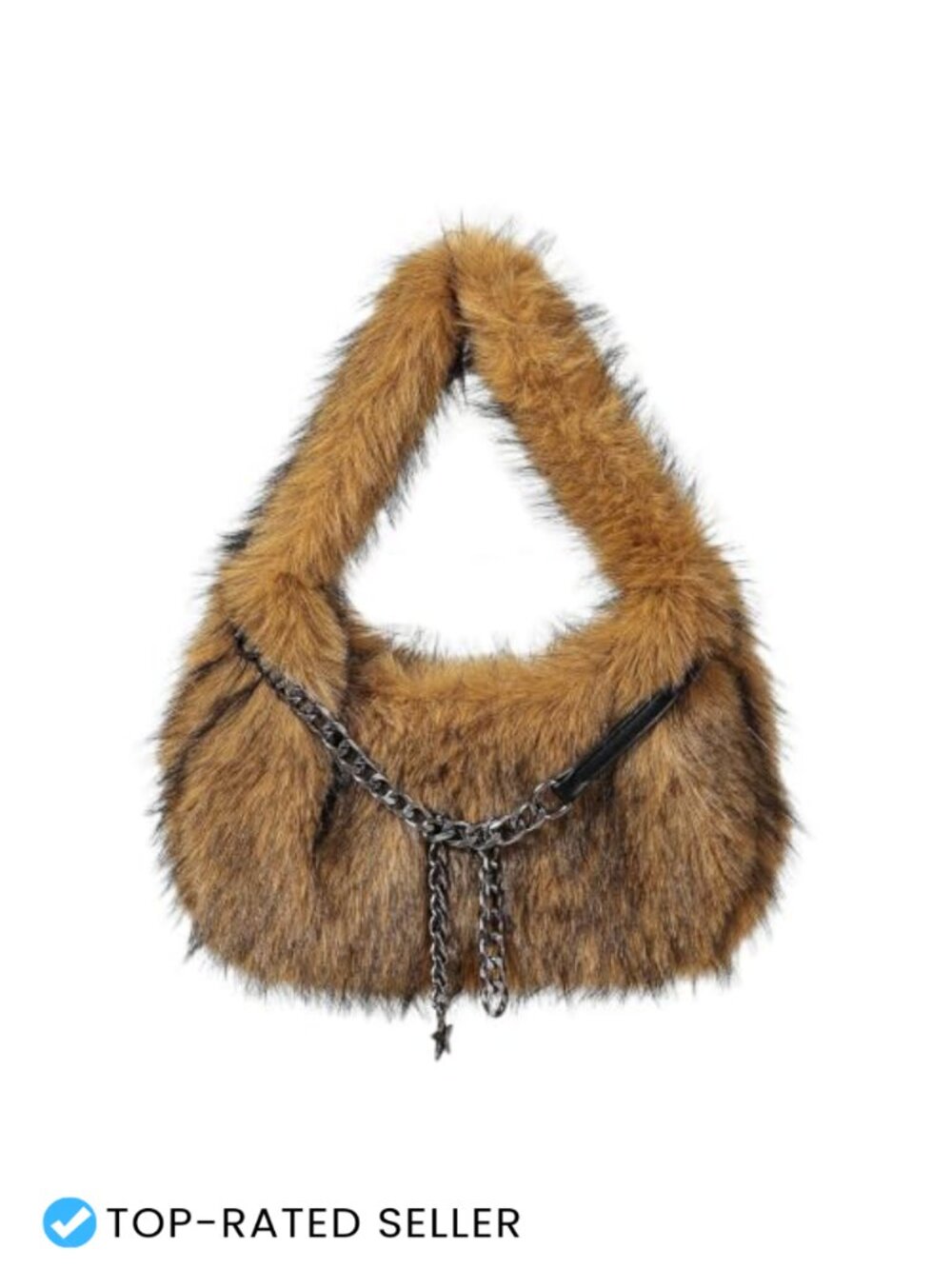 Faux Fur Tote Bag Gothic Furry Purse Y2K Plush Handbag Women